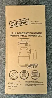 Maintenance Warehouse 1/2 HP Food Waste Disposal with Installed Power Cord