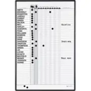Quartet Gray Duramax Porcelain Magnetic in/Out Personnel Board System, 36 Names,