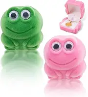 WSDMAVIS 2Pcs Velvet Frog Ring Box Holder for Proposals Weddings & Anniversaries Cartoon-Style Frog Jewelry Case Unique Animal Ring Box Frog Jewelry Packaging Box