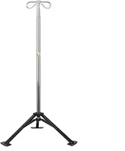 Portable IV Pole w/Tripod Cast Iron Base Foldable IV Pole Stand Aluminum Alloy Adjustable Height Intravenous Pole w/2 Hook Infusion Stand for Travel