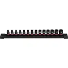 Socket Set Hand Tool 1/4 in Drive Metric Deep Well 6 Point Impact Duty 14 Pcs