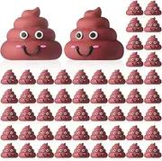 WinnerWhy 100 Pcs Mini Poop Figures Small Poop Figurines Poo Toys Fake Poop Classic Brown Poop Rubber Poop for Prank Hide Seek Goodie Bags Piñata Stuffers Party Supplies Gifts Easter Egg Fillers