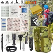 40 in 1 Emergency Survival Equipment Kit Sports Tactical Hiking Camping Set SOS