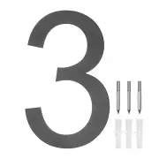 13 Inch Floating House Numbers, Modern House Number 0 with Nail Kit [Black]