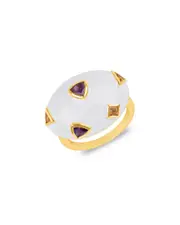 MaxColor 14K Plated 0.73 ct. tw. Amethyst Ring