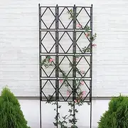 Garden Trellis Garden Fencing for Climbing Plants Metal Plant Frame | Vegetables Flower Stand for Outdoor Patio Shelf, Black Steel Decor Width 60cm/2ft/23.6in Plants Rack(60CMx180CM(2FTx6FT))