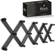 Expandable Wooden Coat Rack Hanger – Accordion Wall Mounted Pine Wood Hooks – Ha