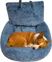 Cotton Dog Car Seat - Soft Detachable Dog Booster Seat | Plush Travel Bed for Pets | Washable Design | Safety Leash and Strap | Comfortable Fit for Cars Trucks | Ideal for Small Dogs