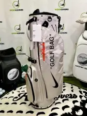 Nike Sport Lite “GOLF BAG” Off-White Inspired Golf Bag W/ Zip Tie Brown Orange