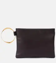[The Row] The Row Square Bracelet leather clutch One Size brown