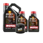 7L Motul 8100 X-CLEAN 5W40 Wix Filter Motor Oil Change Kit API SN (for: Volvo)