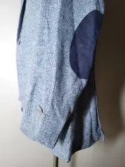 CANALI 1934 Blue Alpaca Wool Elbow Patch Flannel SportCoat Jacket Blazer 58R 46R