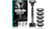 Gillette Mach3 Carbon Razor with Stand + 6 Replacement Blades