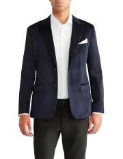 [Van Heusen] Velvet Blazer in Plain Blue