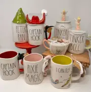 Rae Dunn Peter Pan, Tinkerbell, Captain Hook, Canister, Mug, MC Individual, NEW