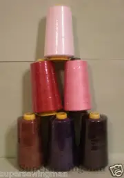 6000 Yards Quality Overlocking Sewing Machine Polyester Thread Cones, 5 Colors