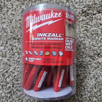 Milwaukee Tool Inkzall® Ink Marker, Black, Fine Point, 36 Ea/Pk - 36 per PK