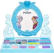 Townley Girl Disney Frozen - Cosmetic Vanity Compact Makeup Set with Mirror & Built-in Music Includes Lip Gloss, Shimmer & Brushes for Kids Girls, Ages 3+ perfect for Parties, Sleepovers and Makeovers
