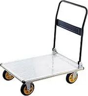 Flatbed Cart Folding Platform Truck Aluminum Alloy Hand Cart with Wheels and Foldable Handle Push Trolley for Luggage Parcel Tools Moving Hand Truck(Size:91 * 60)(One Color 91 * 60)
