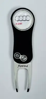 Pitchfix Golf Divot Tool Audi with Removable Ball Marker - Black