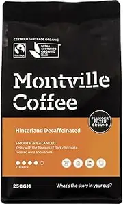 MONTVILLE COFFEE Hinterland Blend Plunger Ground Decaf Coffee, 250 g