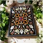 30"x24" black Marble Table Top inlay Pietra Dura coffee side table home decor