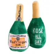 Haute Diggity Dog Woof Clicquot Rose' Champagne Bottle Dog Toy - Small - New