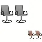 1/2x Garden Swivel Chairs Textilene and Steel Grey Outdoor Furniture vidaXL