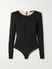 [GOLDSIGN] GOLDSIGN - Poulson Gathered Stretch-jersey Bodysuit - Black - x small x small Black