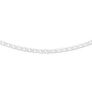 Silver 50cm Dia-cut & Bevelled Pave Curb Chain