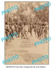 OLD ABORIGINAL 6 x 4 PHOTO BORA RITE ARCH OF SPEARS