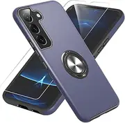 [Gritup] for Samsung Galaxy S22 Case with HD Screen Protector, [Military Grade] Shockproof Protection Case with 360° Magnetic Ring Holder Kickstand Phone Case for Samsung S22,Blue