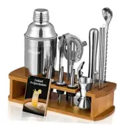 Cocktail Shaker Set Bartender Kit with Stand | Bar Set Drink 17pieces-Silver