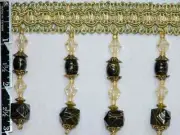 20 Yards - 3" Exquisite Tassel Fringe Marble Bead Trim Olive Wholesale