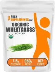 BulkSupplements Organic Wheatgrass Powder 250g - 1.5g Per Serving