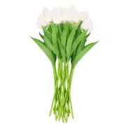 20Pcs White 13.8inch Artificial Tulips Flowers for Party Decoration,Wedding C8M4