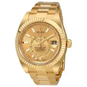 Original Rolex Sky-Dweller Champagne Dial Automatic Men's 18kt Yellow Gold Oyster Watch 326938CSO