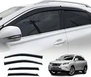 OAD4X4 Weathershields Compatible with Lexus RX270/350/450H 2009-2015, Stainless Edge Weather Shields Window Visors Wind Deflectors Sun Rain Guard 4PCS Set