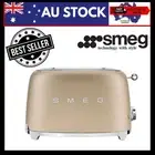 Smeg 50s Retro Style 2-Slice Toaster Champagne Kitchen Toasters TSF01CHMAU SMEG