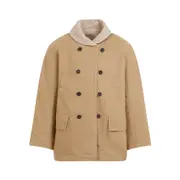 [Universal Works] Universal Works-Sand Beige Reversible Mackinaw Jacket-Uomo S STAND