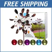Decorative Solar Wind Spinner in Bronze - Elegant LED Display & Kinetic Design