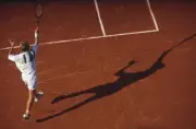 Swedish tennis player Stefan Edberg competing to reach the fourth - Old Photo 2