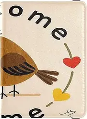 [Amooorous] Welcome Home Cute Cartoon Bird Leather decorative Passport Holder Covers Case Vaccine Card Holder Cover Combo Passport Holder Ultra Slim, welcome home Cute cartoon bird, 1 size
