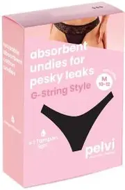 PELVI Leakproof Underwear G-String Black M