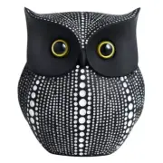 Black Owl Statue Figurine - Animal Sculpture Home Decoration for Bedroom Living