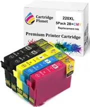 5 Pack (2BK,1C,1M,1Y) Compatible Ink for Epson 220XL for Epson Expression Home XP-220 XP-320 XP-324 XP-420 Workforce WF-2630 WF-2650 WF-2660 WF-2750 WF-2760