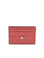 Alexander Mcqueen Skull Card Holder in Coral Pink