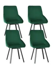 [Artiss] Velvet Swivel Base Dining Chairs Set of 4 in Green