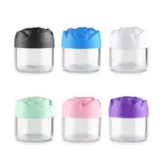 12 Pieces Clear Round Pots Jar Rose Flower Shaped Empty Pots Jars for Face Cearm