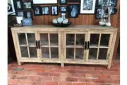 MF Recycled Elm Timber Sideboard with 4 Glass Doors
